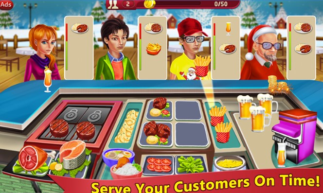 Gameplay screenshot from super chef virtual restaurant cooking star for Android