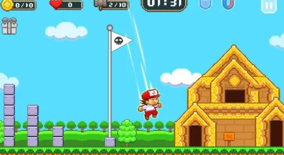 Gameplay screenshot from super jim jump pixel 3d  for Android