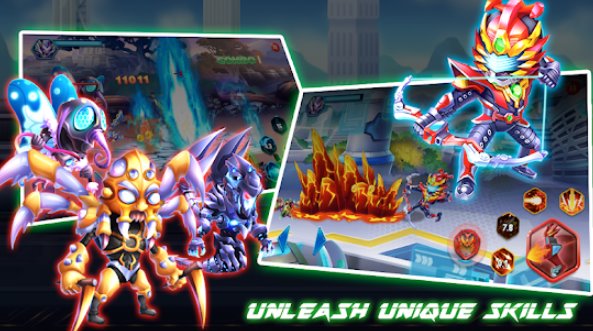 Gameplay screenshot from superhero armor city war robot fighting premium for Android