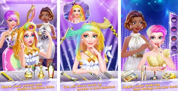 Gameplay screenshot from superstar hair salon for Android