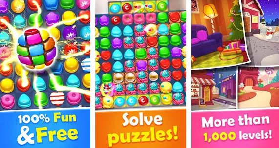 Gameplay screenshot from sweet candy mania free match 3 puzzle game for Android