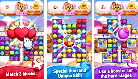 Gameplay screenshot from sweet cookie world match 3 puzzle for Android