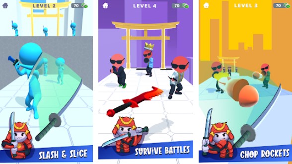 Gameplay screenshot from sword play ninja slice runner for Android