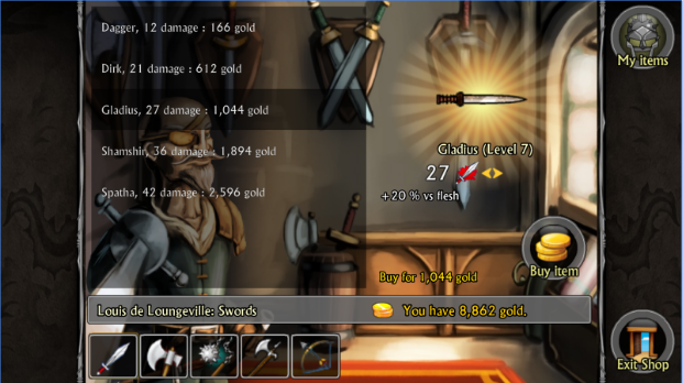 Gameplay screenshot from swords and sandals 2 redux for Android