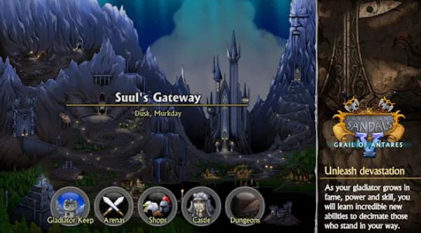 Gameplay screenshot from swords and sandals 5 redux for Android