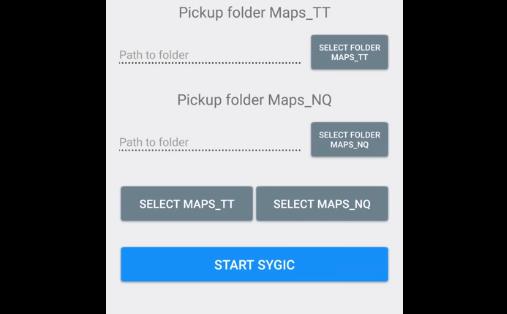 Gameplay screenshot from sygic maps selector for Android