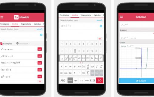 Gameplay screenshot from symbolab math solver for Android