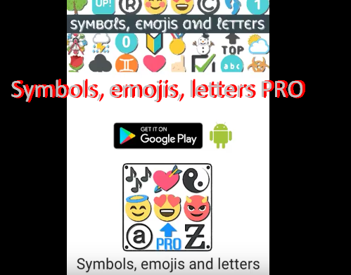 Símbolos emojis letras pro