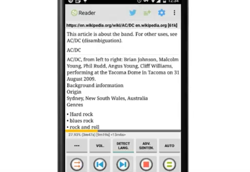 Gameplay screenshot from talk text read aloud mint for Android