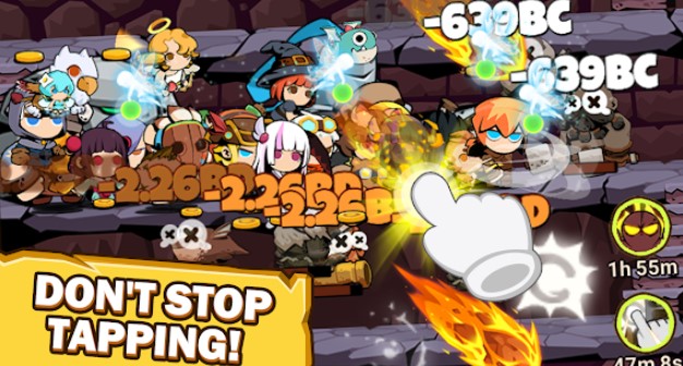 Gameplay screenshot from tap dungeon hero idle infinity rpg game for Android