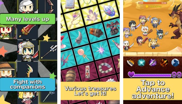 Gameplay screenshot from tap heroes tap tap game for Android