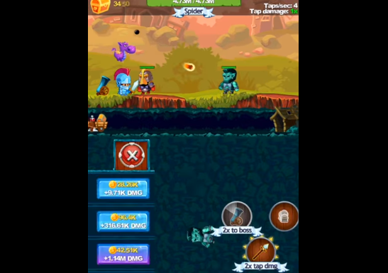 Gameplay screenshot from tap knight rpg clicker hero game for Android