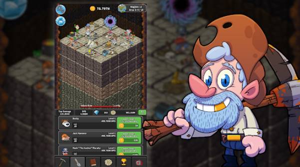 Gameplay screenshot from tap tap dig idle clicker game for Android