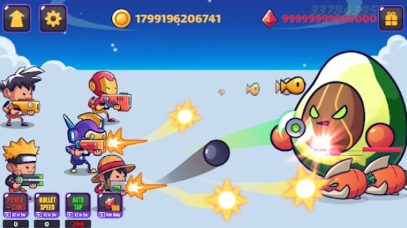 Gameplay screenshot from tap tap stickman heroes idle hero fighter for Android