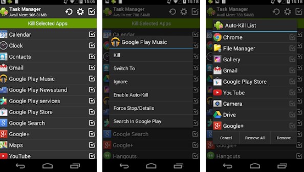 Gameplay screenshot from task manager pro task killer for Android