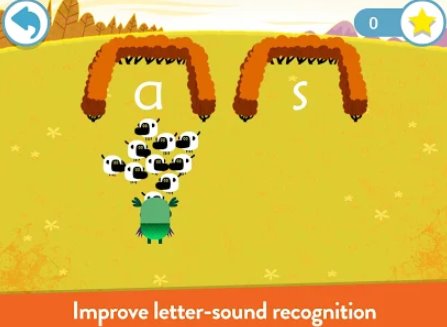 Gameplay screenshot from teach your monster to read phonics and reading for Android