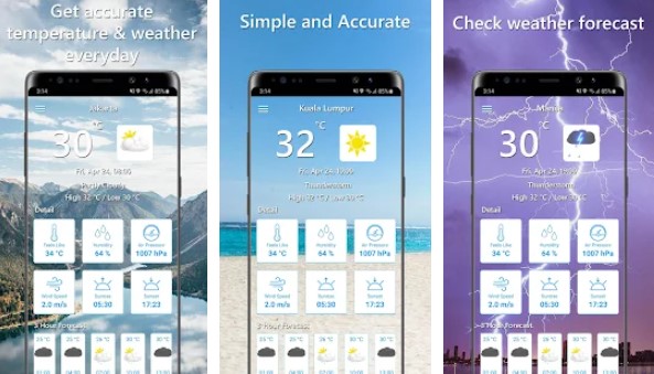 température aujourd'hui prévisions météo et thermomètre MOD APK Android
