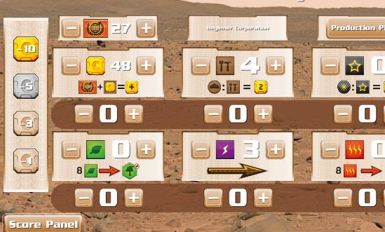 Gameplay screenshot from terraforming mars player board pro for Android