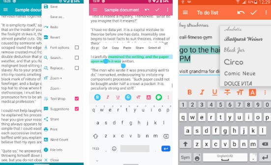 Gameplay screenshot from text editor for Android