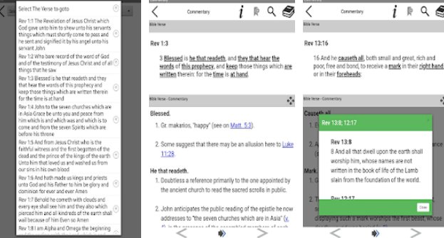 Gameplay screenshot from the book of revelation commentary for Android