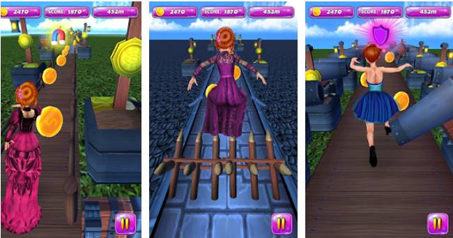 Gameplay screenshot from the castle runner for Android