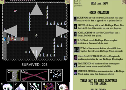 Gameplay screenshot from the death of the corpse wizard for Android