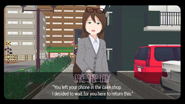 Gameplay screenshot from the last yandere visual novel for Android