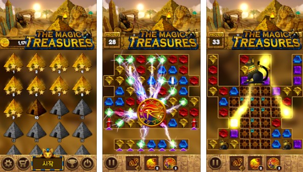 Gameplay screenshot from the magic treasures pharaoh s empire puzzle for Android
