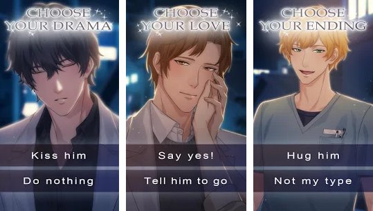 Gameplay screenshot from the pet doctor s secret romance otome game for Android
