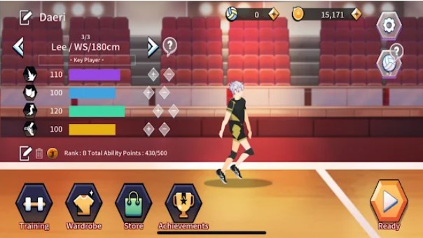 Gameplay screenshot from the spike volleyball story for Android