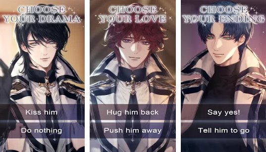Gameplay screenshot from the swords of first light romance you choose for Android