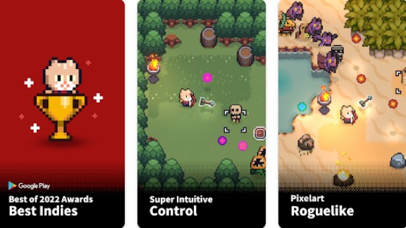 Gameplay screenshot from the way home pixel roguelike for Android