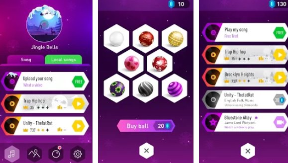 Gameplay screenshot from tiles hop edm rush for Android