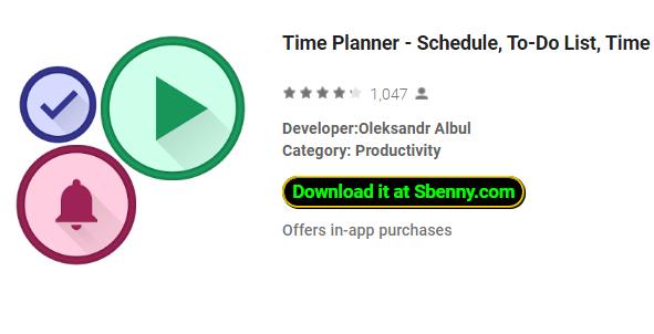planificateur horaire planificateur pour faire la liste tracker temps