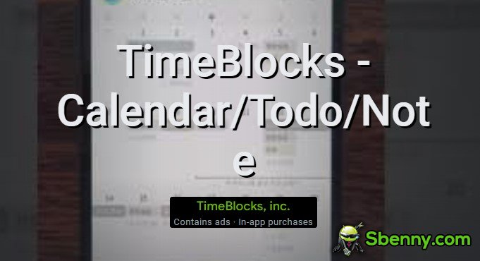 timeblocks calendar todo not
