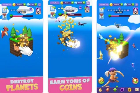 Gameplay screenshot from tiny worlds dragon idle games for Android