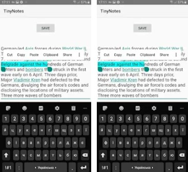 Gameplay screenshot from tinynotes quick simple small for Android