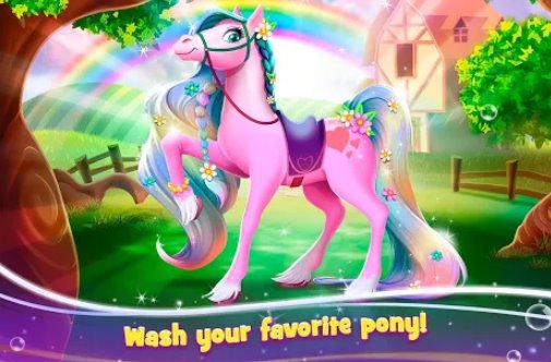 Gameplay screenshot from tooth fairy horse caring pony beauty adventure for Android