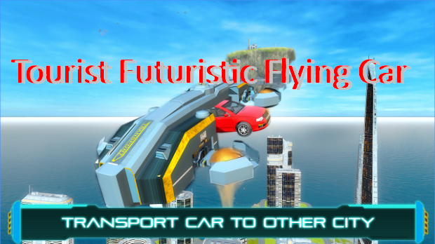 Tourist futuristischen fliegenden Auto