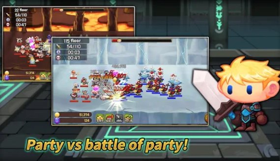 Gameplay screenshot from tower of farming iidle rpg for Android
