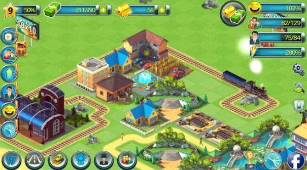 Gameplay screenshot from town building games tropic town island city sim for Android