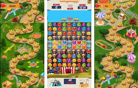 Gameplay screenshot from town fun park match 3 adventure for Android