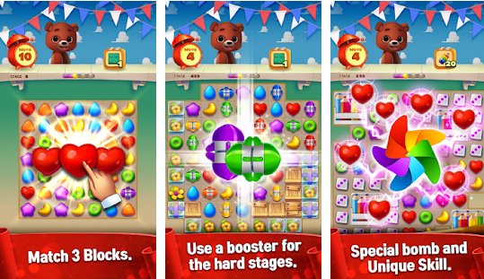 Gameplay screenshot from toy bear sweet pop match 3 puzzle for Android