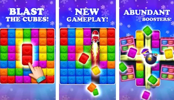 Gameplay screenshot from toy bomb blast and match toy cubes puzzle game for Android
