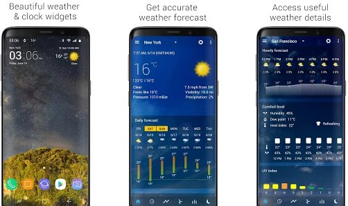transparent clock and weather forecast and radar MOD APK Android