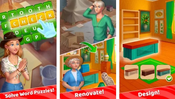 Gameplay screenshot from travel words find and swipe words for Android