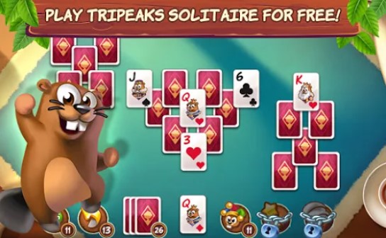 Gameplay screenshot from treepeaks a tripeaks  solitaire free adventure for Android