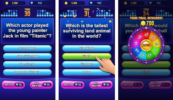 Gameplay screenshot from trivia crush for Android