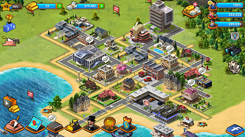 Gameplay screenshot from tropic paradise sim town building city island bay for Android