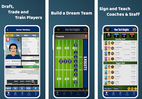 Gameplay screenshot from ultimate pro football gm football franchise sim for Android